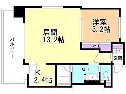 F141 1LDKの間取図画像