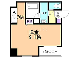 アルティ美園 1Kの間取図画像