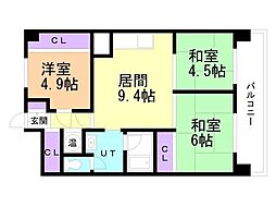 じょうてつドエル真駒内 3LDKの間取図画像