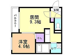 ル・ファール学園前 1LDKの間取図画像