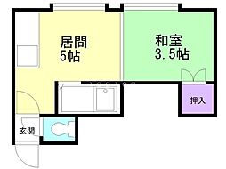 サンコーポ 1DKの間取図画像