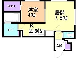eclatante 1LDKの間取図画像