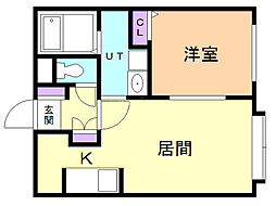 平岸アペリオ 1LDKの間取図画像