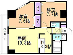 エステラ真駒内 2LDKの間取図画像
