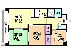 ロイヤルレインボー平岸B 3LDKの間取図画像