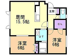 クリオRK 2LDKの間取図画像