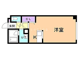 ベルファーレ・平岸 1Kの間取図画像