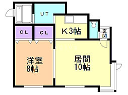 カーサ・デ・リヤ2 1LDKの間取図画像