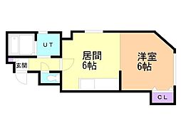 ヴィラフェリーチェ平岸 1DKの間取図画像