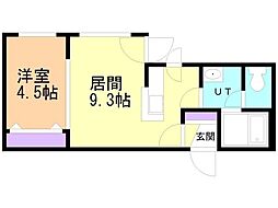 セピアガーデン豊平 1LDKの間取図画像