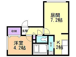 ソアーヴェ南平岸 1LDKの間取図画像