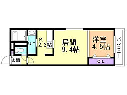 ＭＣティンクII 2階1LDKの間取り