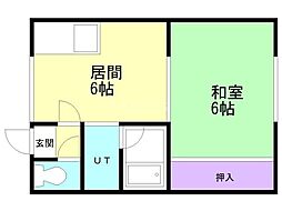 コーポ39 1DKの間取図画像