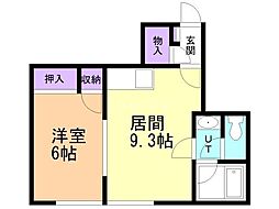 ロータスハイツ澄川 1LDKの間取図画像