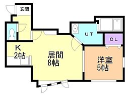 ティーズ・ムーン 1LDKの間取図画像