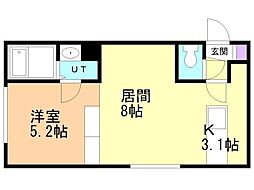 リベルタ福住 1LDKの間取図画像