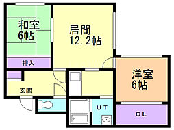 チャイルドパーク 2LDKの間取図画像
