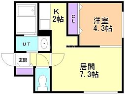 カルディーノ澄川 1LDKの間取図画像