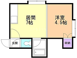 第21森宅建マンション ワンルームの間取図画像