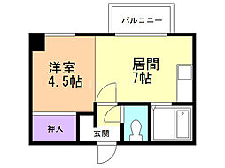 伊丹地所豊平コート 1LDKの間取図画像