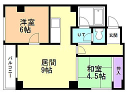 ル・ノール平岸駅前 2LDKの間取図画像