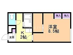 レオパレスソレイユ伏見 1Kの間取図画像