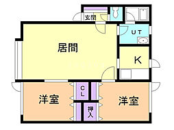 香風館参番 2LDKの間取図画像