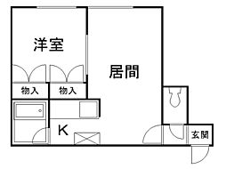 ハウス・ドマーニ 1LDKの間取図画像