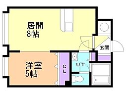 アールフリー真栄21 1LDKの間取図画像