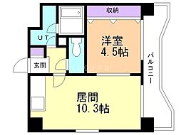 (株)銀座ライフピア307 1LDKの間取図画像