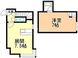 シーガルハウス 1DKの間取図画像