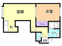 アメニティーヒル 1LDKの間取図画像