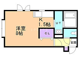 ヴィクトワール澄川 1Kの間取図画像