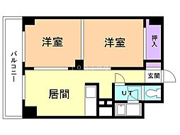 エターナルニシヤ 2DKの間取図画像
