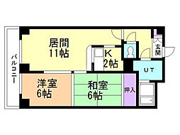 シンシア平岸 2LDKの間取図画像