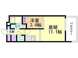 イリオス中島公園 1LDKの間取図画像
