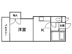アーバンハイツ平岸 1DKの間取図画像