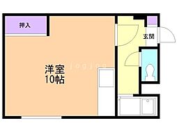 まことハイツ ワンルームの間取図画像