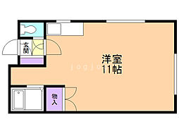松屋第2ビル ワンルームの間取図画像