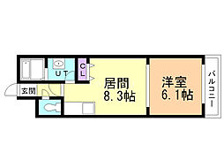 メゾン澄川ビル 1LDKの間取図画像