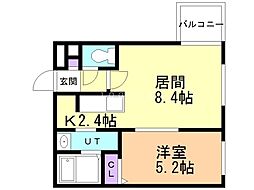 プランドール 1LDKの間取図画像
