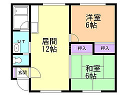 ティーズハウス藤野 2LDKの間取図画像