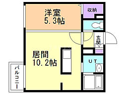 アルバミュウ811 1LDKの間取図画像