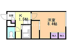 レオパレスパオB 1Kの間取図画像