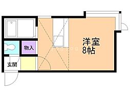 イゼルローン羊ケ丘 ワンルームの間取図画像