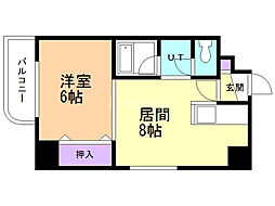 コスモレジェンド平岸 1DKの間取図画像
