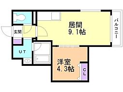 エスパシオ1 1LDKの間取図画像