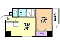 コスモレジェンド平岸 1DKの間取図画像