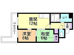 エクレール羊ヶ丘 2LDKの間取図画像