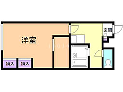 レオパレスグリンパーク 1階1Kの間取り